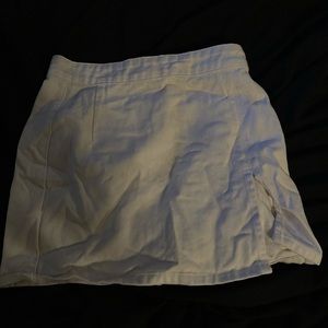 white mini skirt